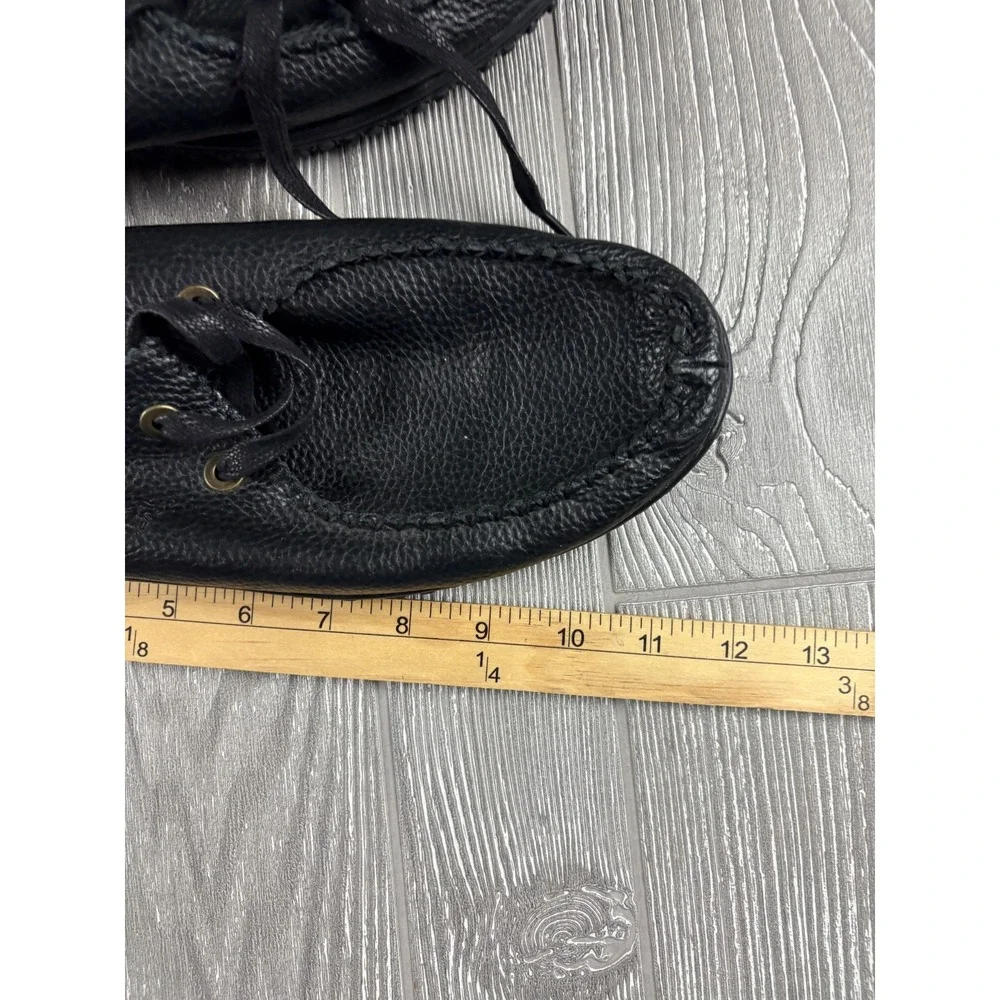 Camel Logo Mens Black Leather Lace Up Shoes Rubber Sole Size 47 ARMM1211